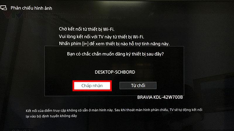 Kết nối laptop với Sony TV thành công