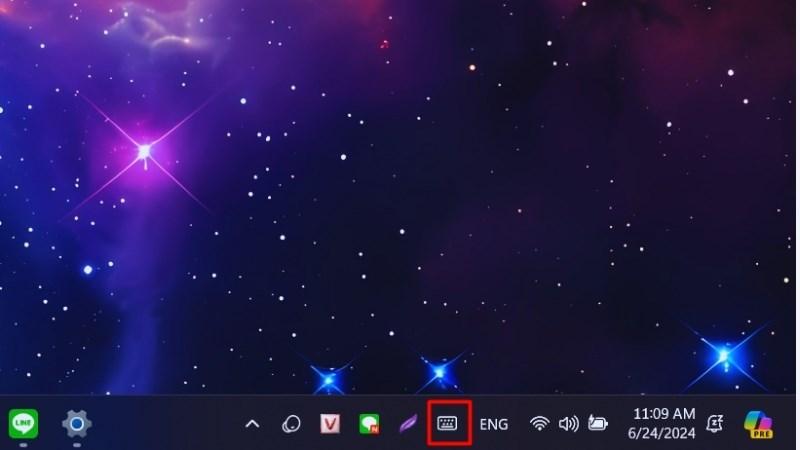 Mở b&agrave;n ph&iacute;m ảo tr&ecirc;n thanh taskbar 