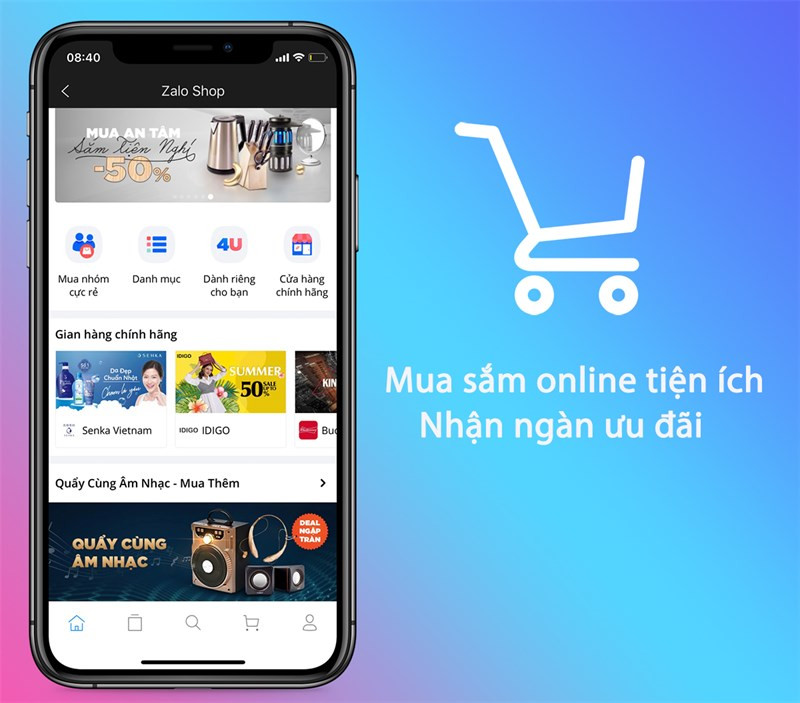 tích hợp mua sắm online trên Zalo