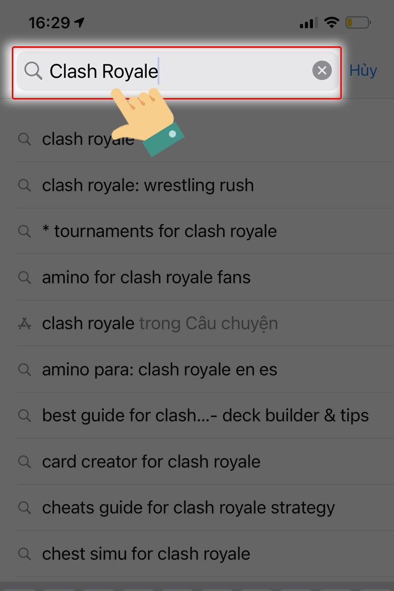 Tìm kiếm Clash Royale trên App Store