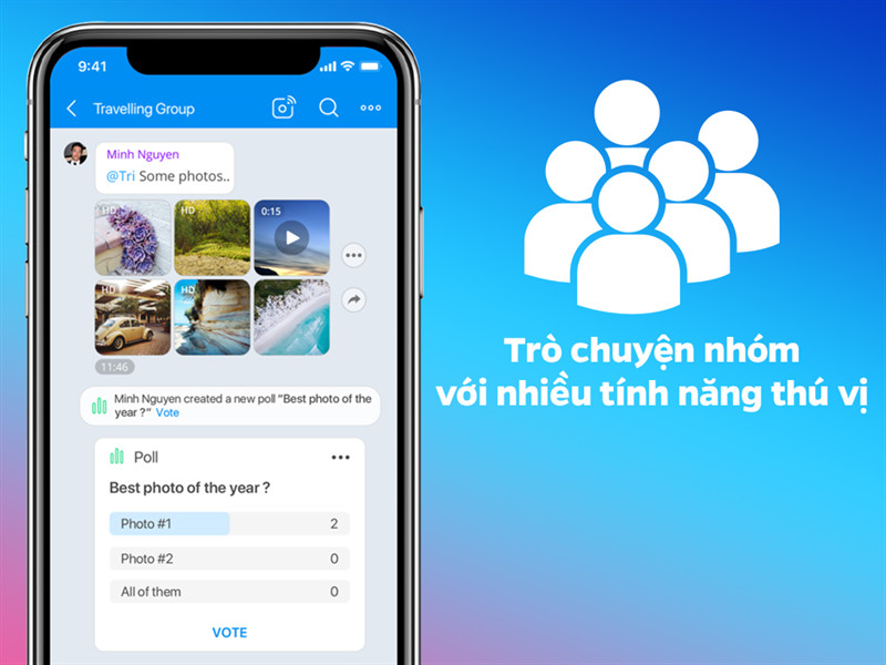 Trò chuyện nhóm nhiều tính năng