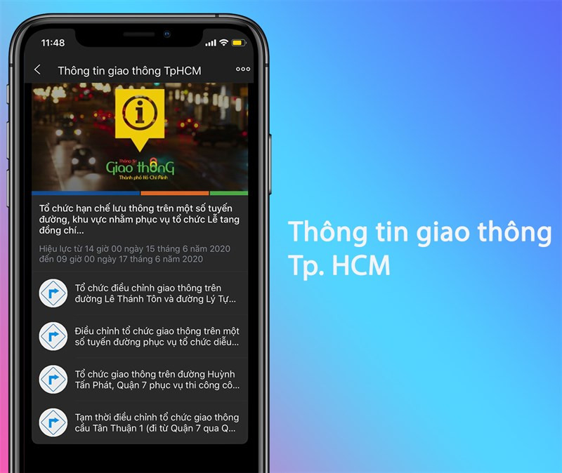 Xem tin tức giao thông theo phân luồng