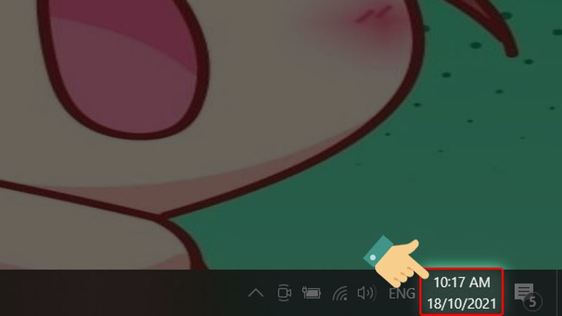 Nhấn chuột phải vào Ngày giờ trên thanh Taskbar