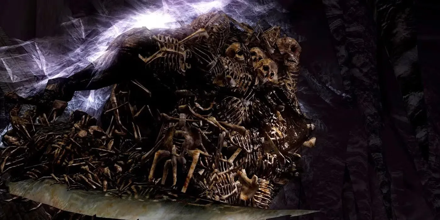 Boss Gravelord Nito Dark Souls cùng đám đệ xương xung quanh