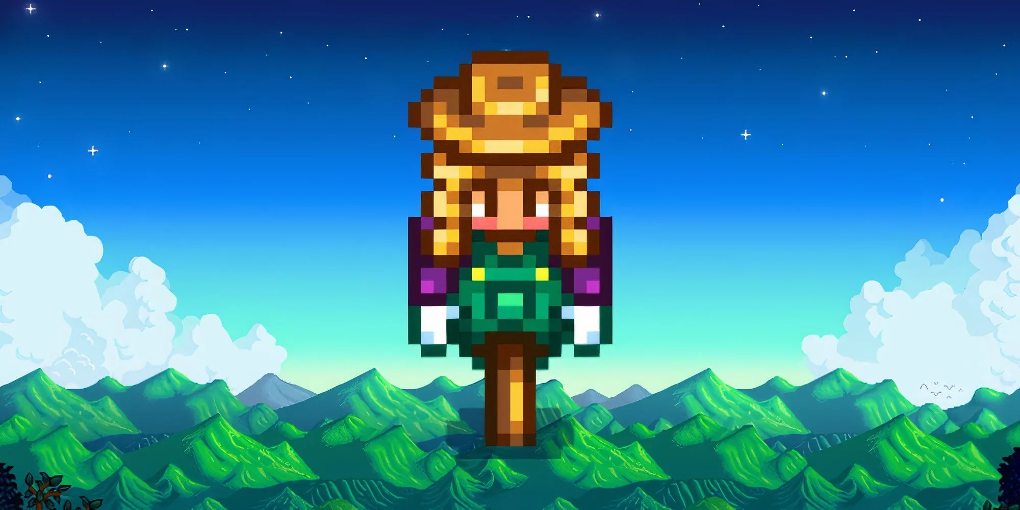 Bù nhìn đặc biệt số 5 hình cô gái đội mũ tại Lễ hội Vũ điệu Hoa trong game Stardew Valley