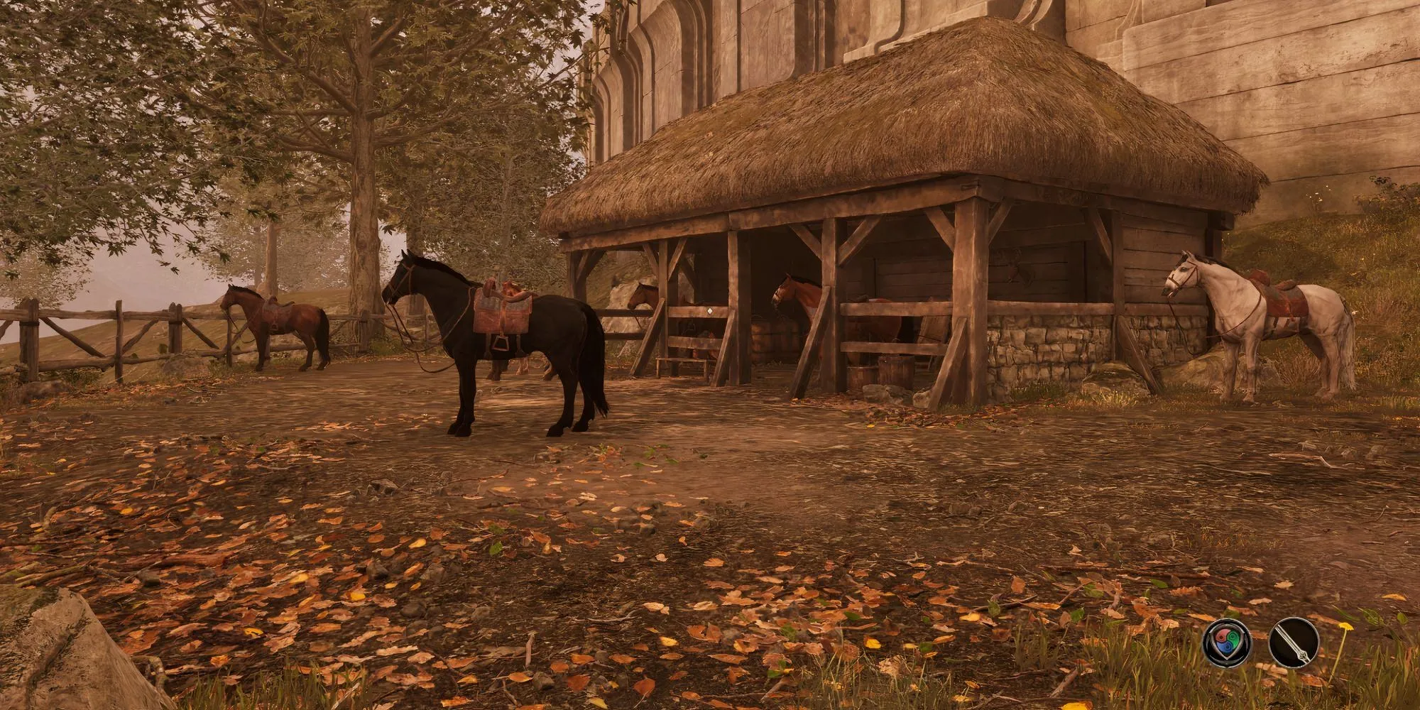 Chuồng ngựa Chestnut Stables trong Oblivion Remastered, nơi bạn có thể tìm ngựa miễn phí