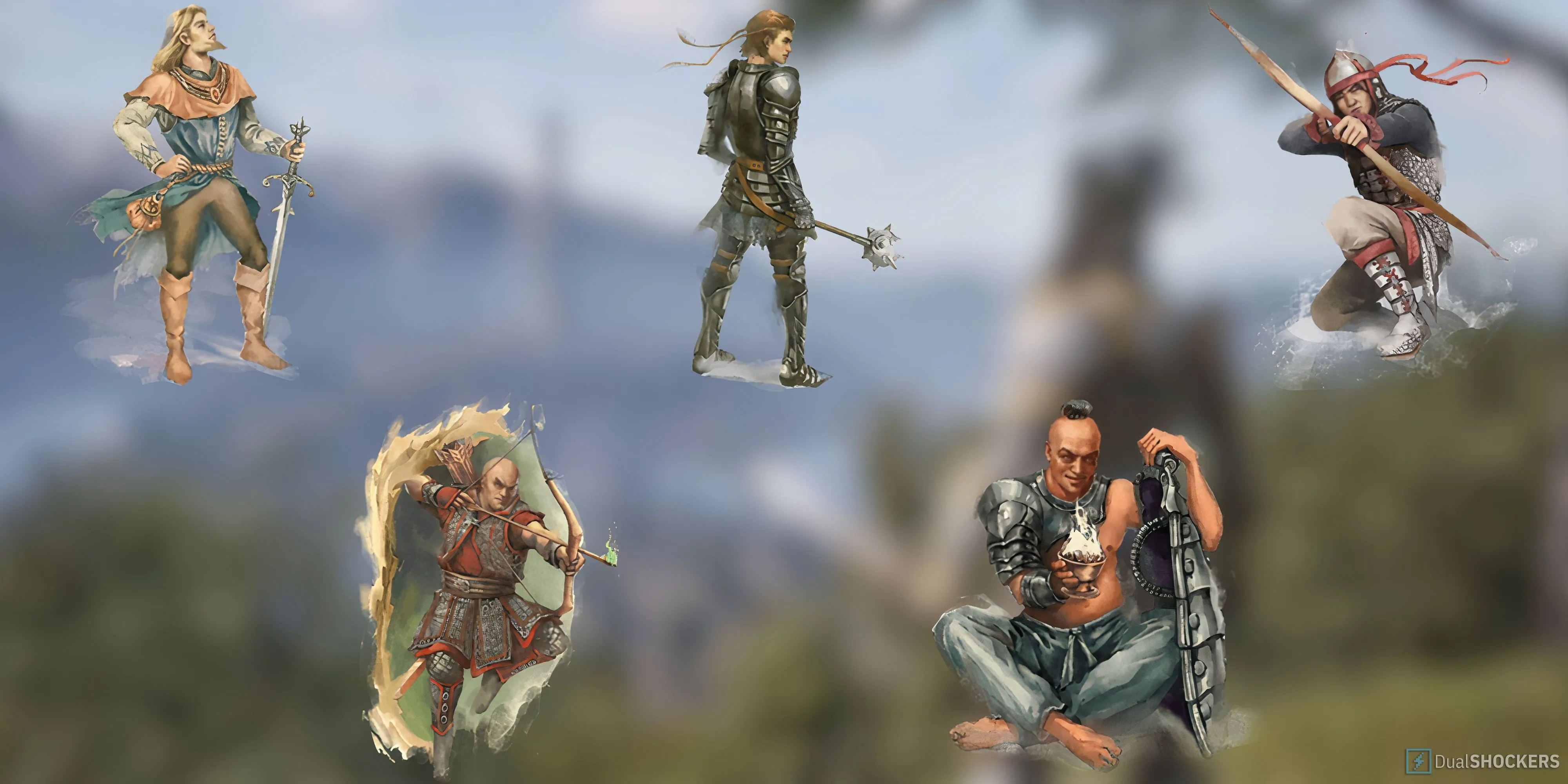 Hình ảnh minh họa các lớp nhân vật hoặc giao diện tạo nhân vật trong Oblivion Remastered, liên quan đến việc chọn kỹ năng ban đầu