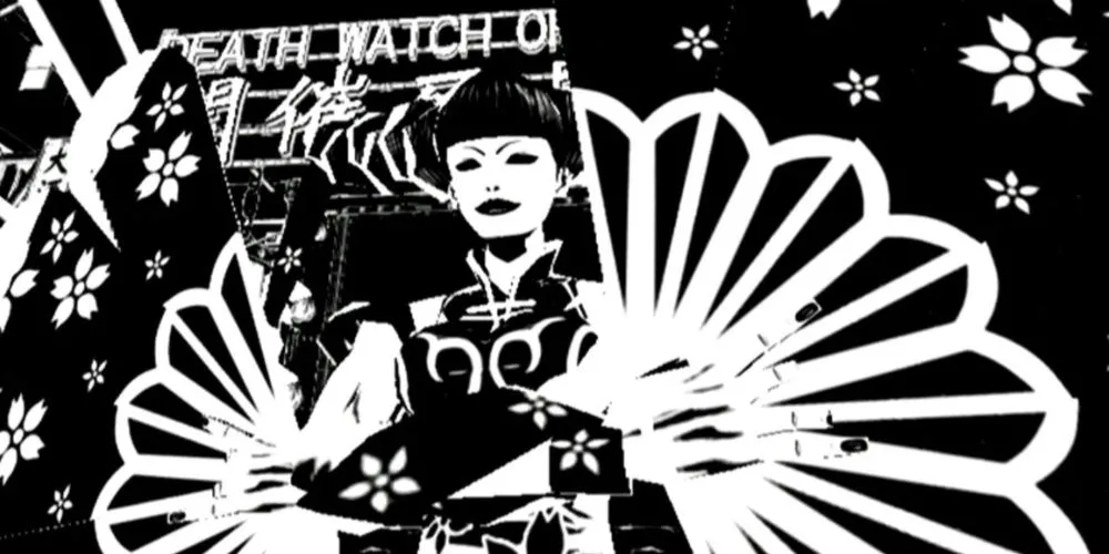 MadWorld trên Wii, tông màu đen trắng với máu đỏ