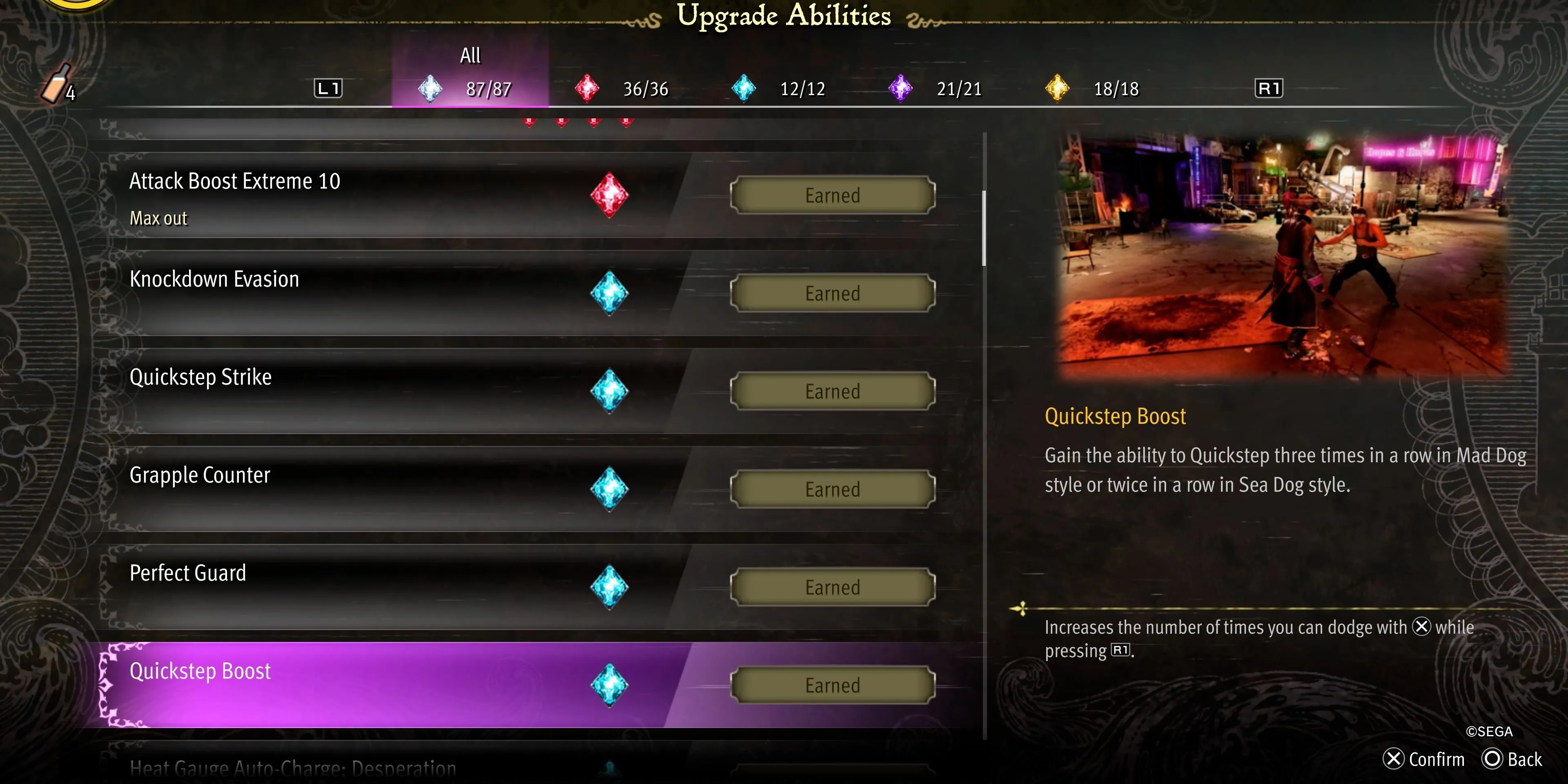 Majima sử dụng Quickstep Boost né đòn trong Like a Dragon: Pirate Yakuza