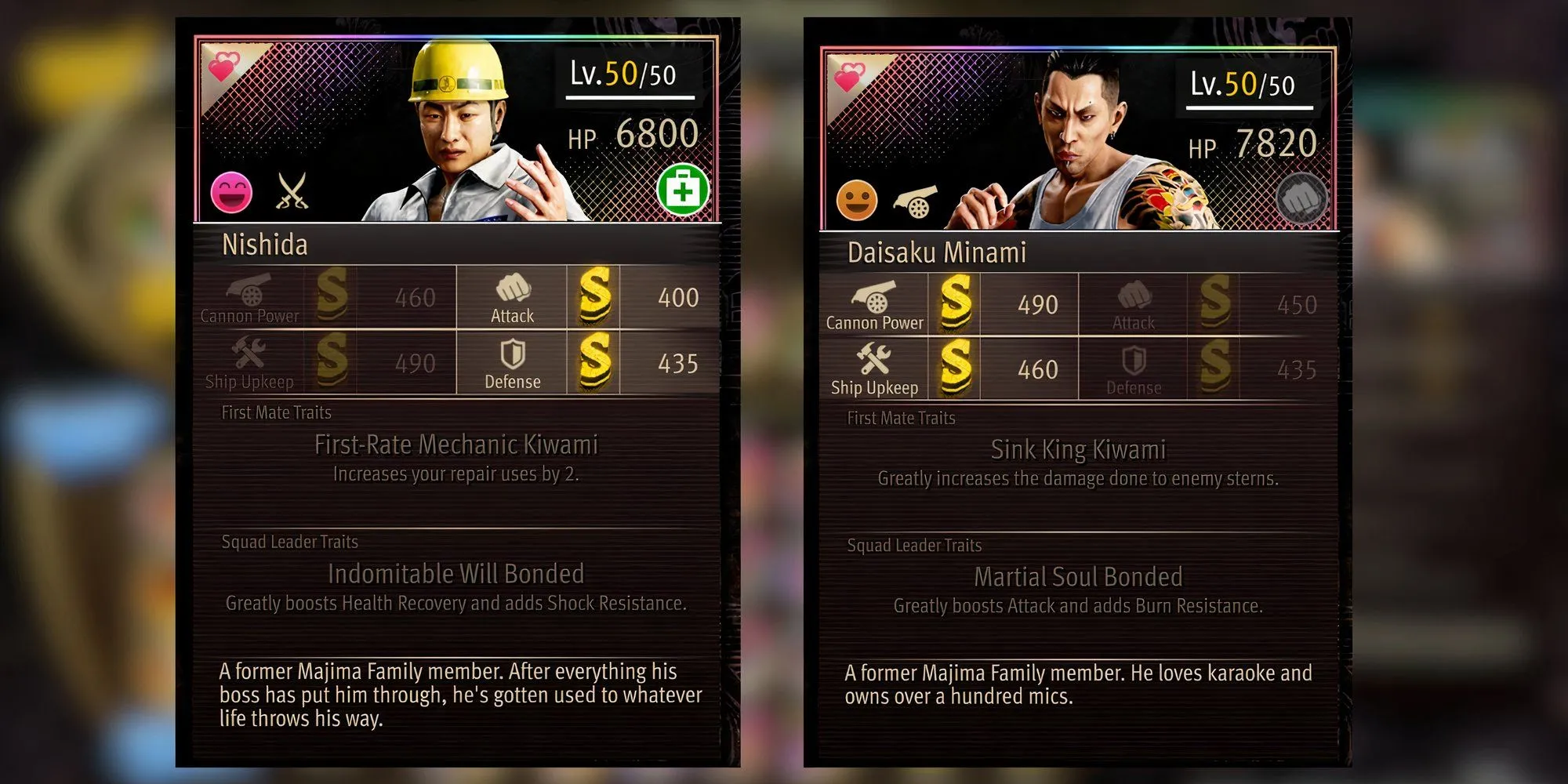 Nishida và Minami hai thuộc hạ trung thành của Majima trong Pirate Yakuza
