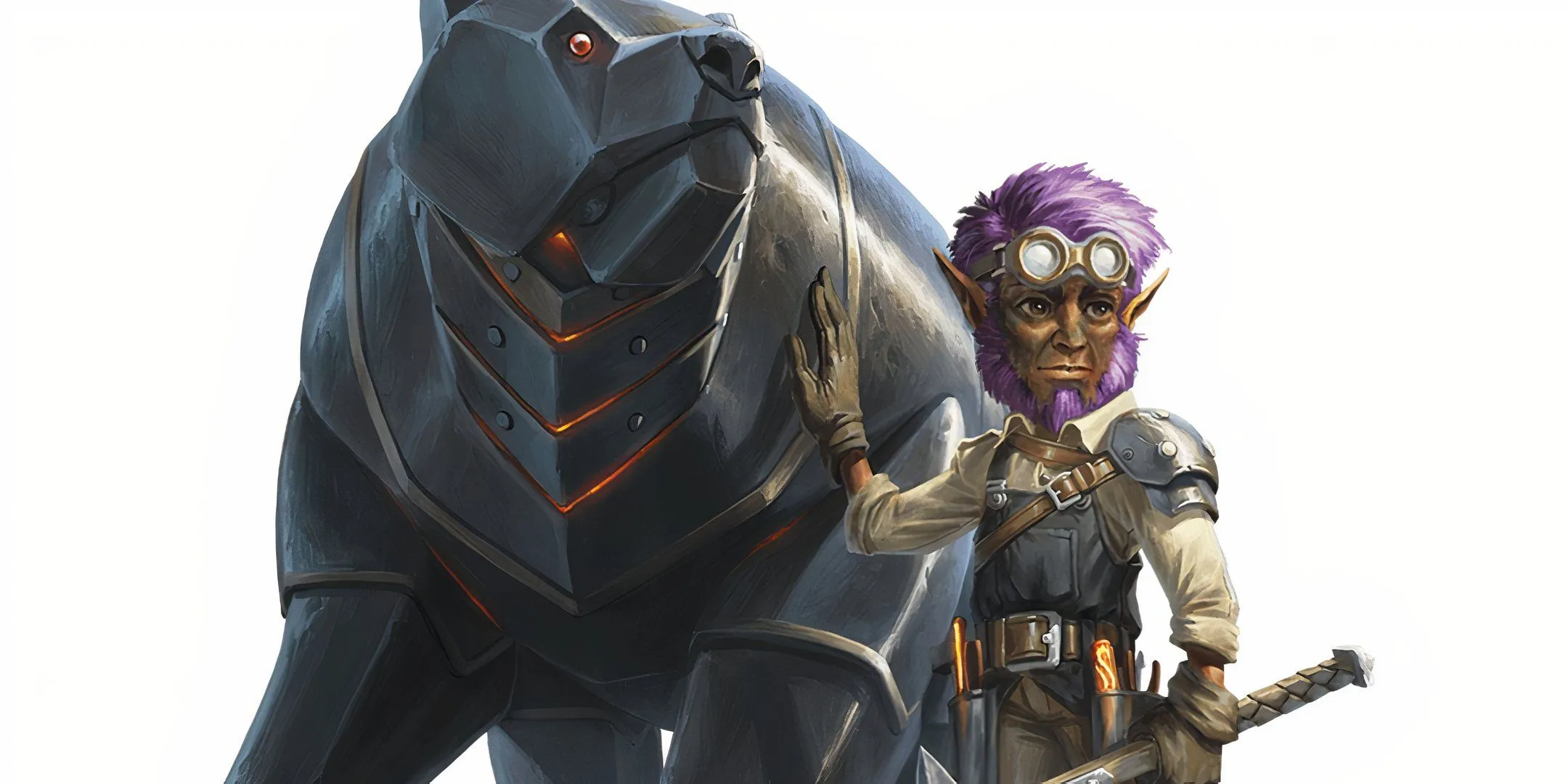 Pháp sư Artificer cùng sáng tạo kim loại, minh họa cho Feat Heavily Armored và giáp nặng trong D&D
